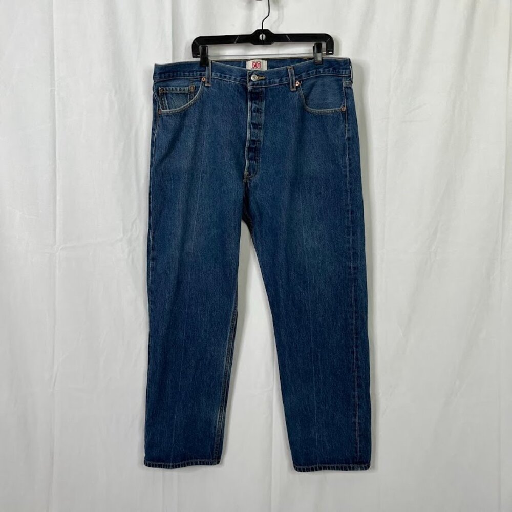 Levi's 501 Original Straight Leg Button Fly Jeans Blue Men's 42